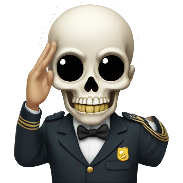 2d Cartoon Skull salute emoji