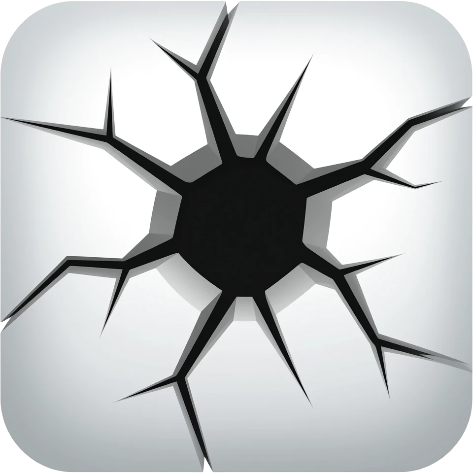 stylized wall cracks decal emoji