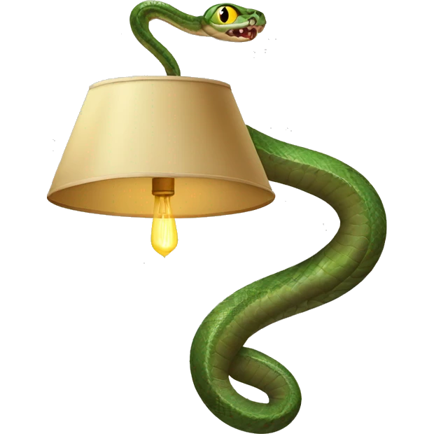 Snake with a lampshade over his head emoji