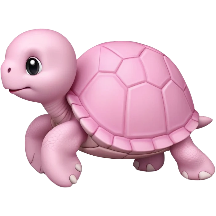 light pink turtle, cute, adorable, looks like a stuffed animal with no details in skin, similar to the 3D emoji version emoji