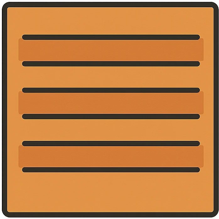 wooden acoustic panel, horizontal grooves, warm wood tone, icon style emoji