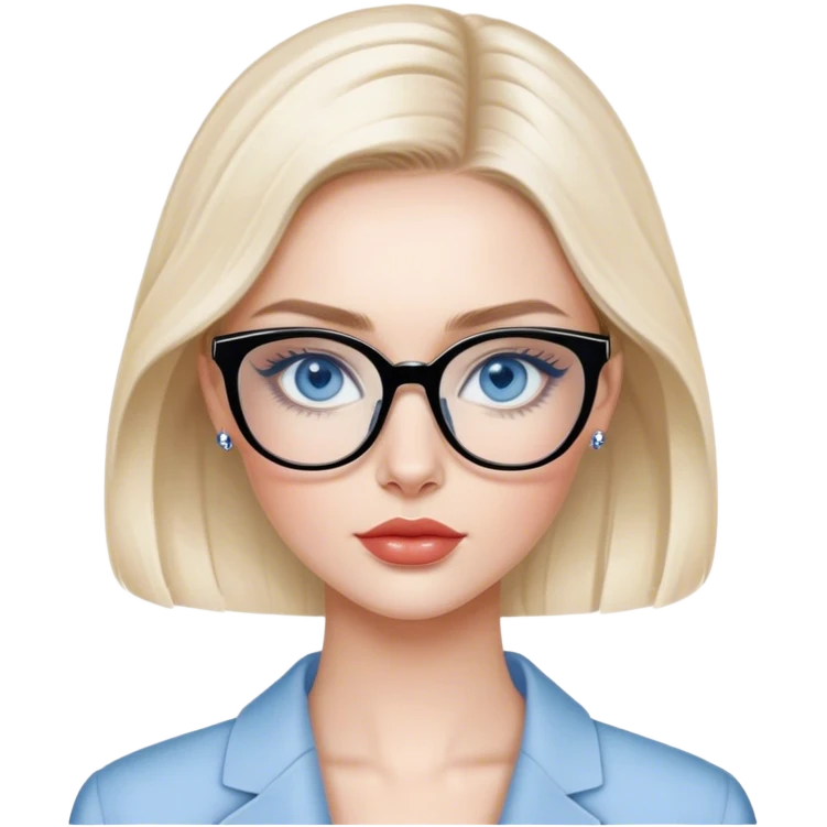 Hyper Realistic beautiful dior model, blue eyes and glasses  emoji