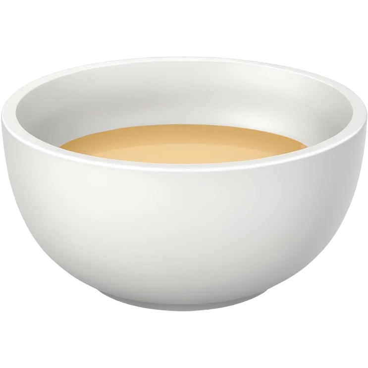 white bowl with flat white color inside, no gloss, minimal, simple, clear emoji