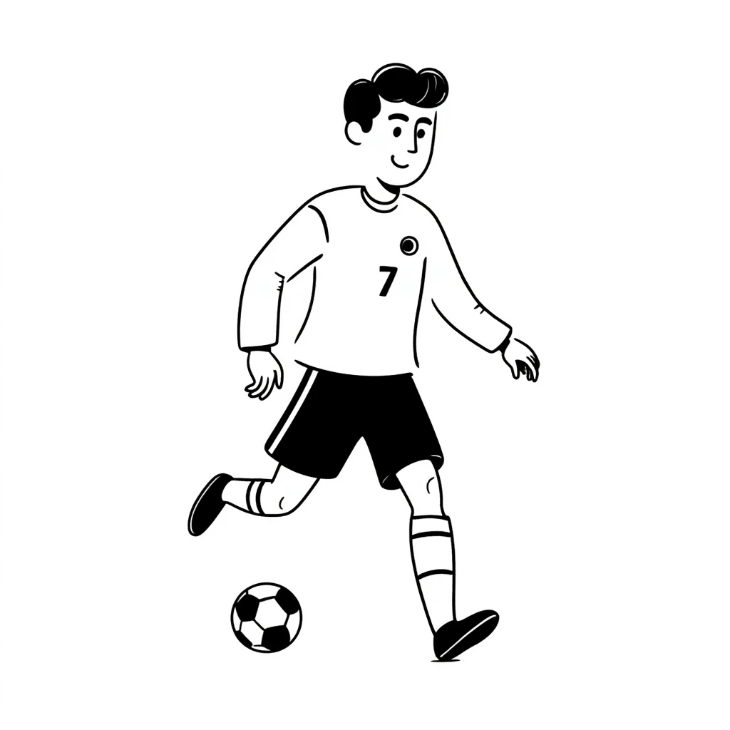 Cristiano Ronaldo with soccer ball, football player with jersey number 7 emoji