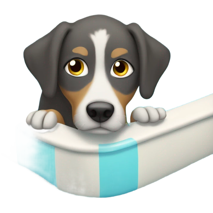 Bluey the Dog in a pool emoji