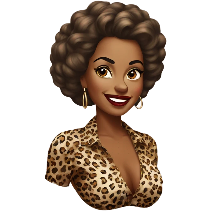 Brown woman pin-up leopard  emoji