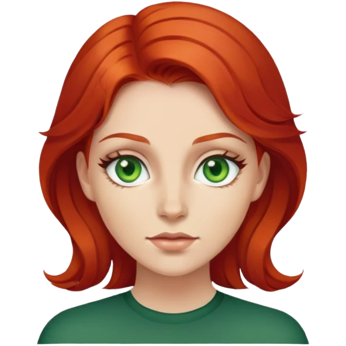 femme aux cheveux roux avec les yeux verts emoji