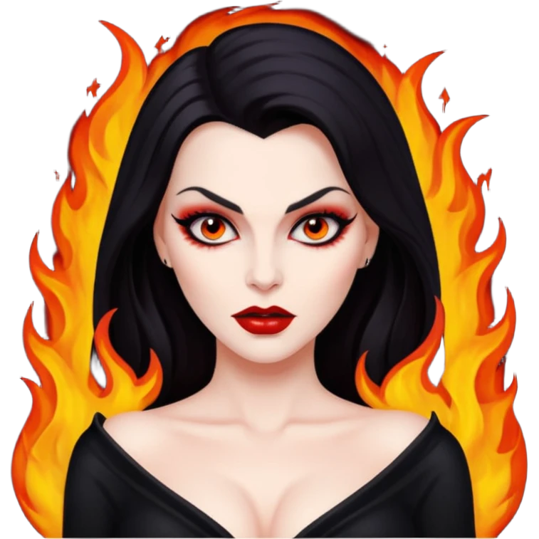 Vampira mulher bonita sexy pegando fogo emoji