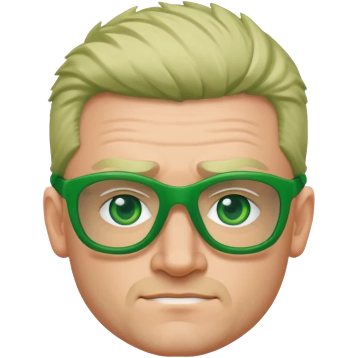 irish rugby player with skin head hair and green glasses emoji