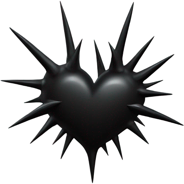 Black heart with thorns around it emoji