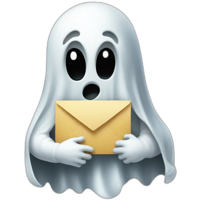 ghost with letter "b" in his chest emoji