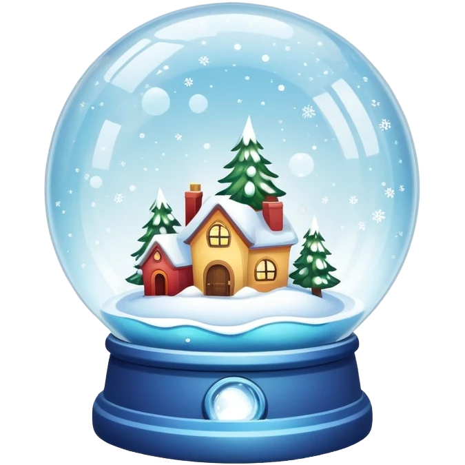 Tiny planets inside a snow globe emoji