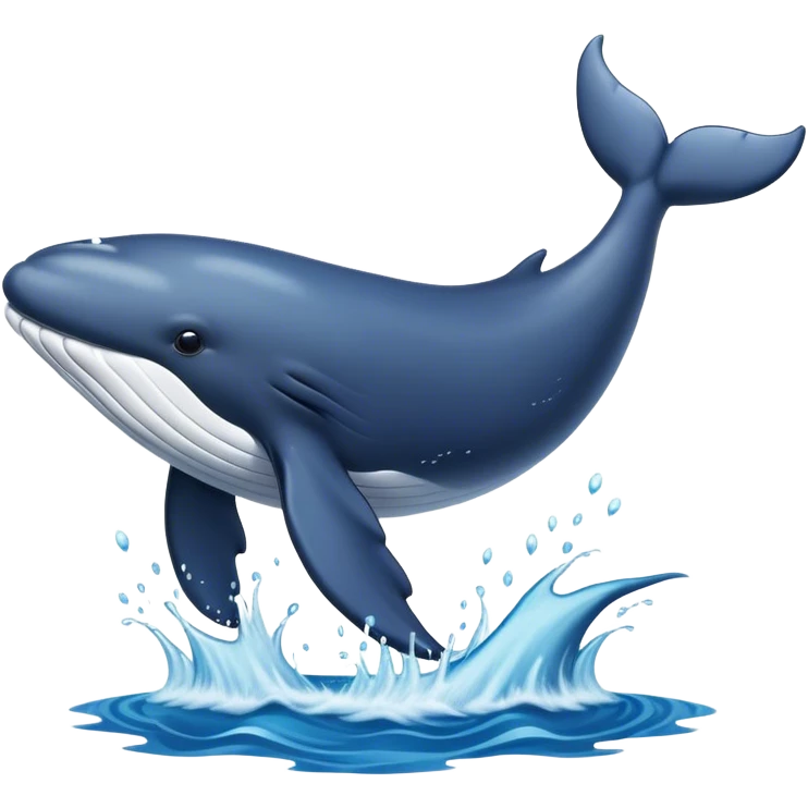 Realistic Whale jumpn in the ocean,  clean with a Spades ♠️  background emoji