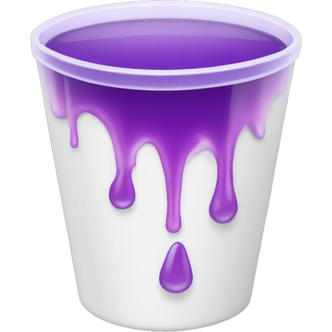 white cup with purple liquid and ice cubes emoji