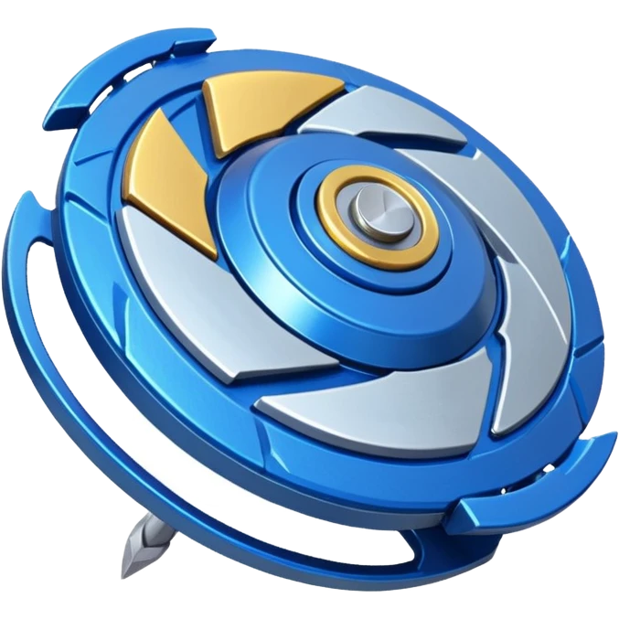 A blue Beyblade with 3 pointed blades like Victory Valtryek emoji