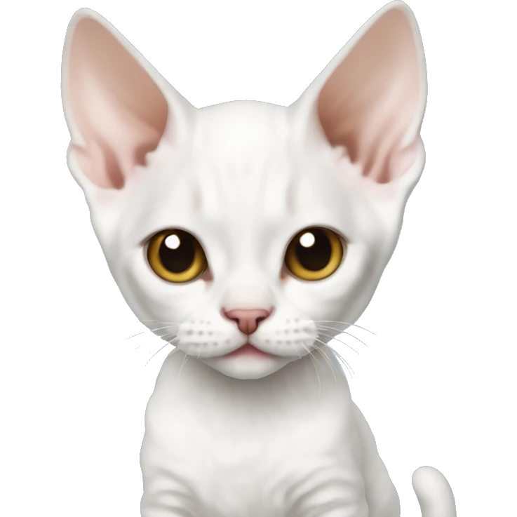 White Devon rex kitten emoji
