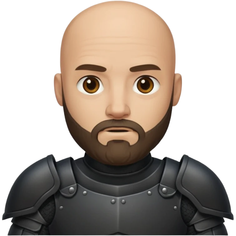 bald bearded  armed guards black armour emoji