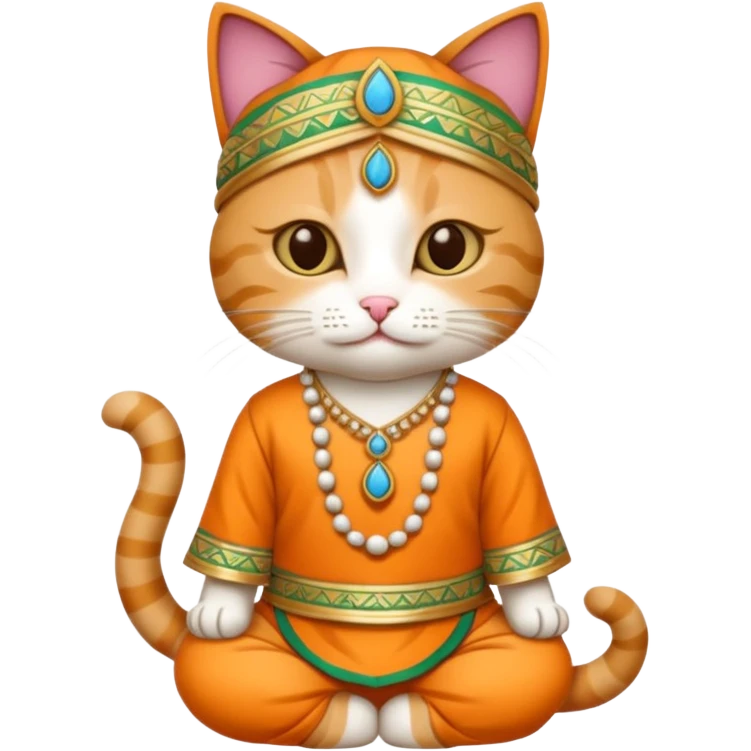 cat wearing indian clothes emoji
