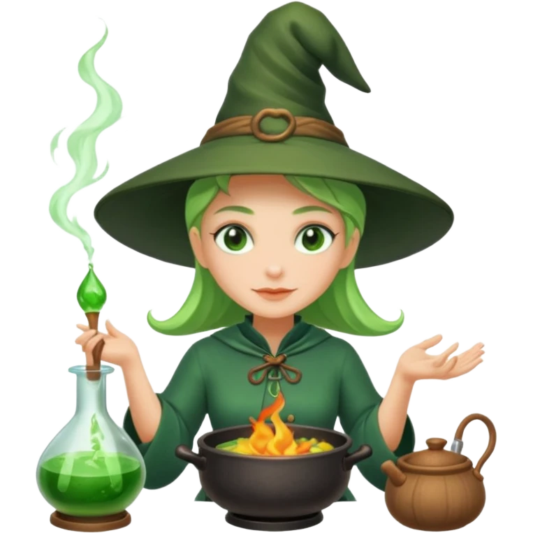 green witch cooking potion emoji
