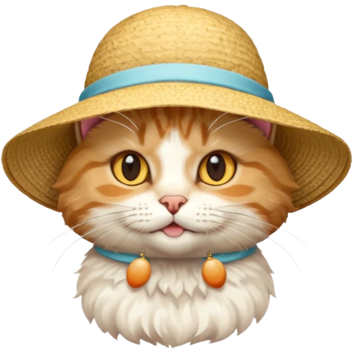 Cat with sun hat emoji