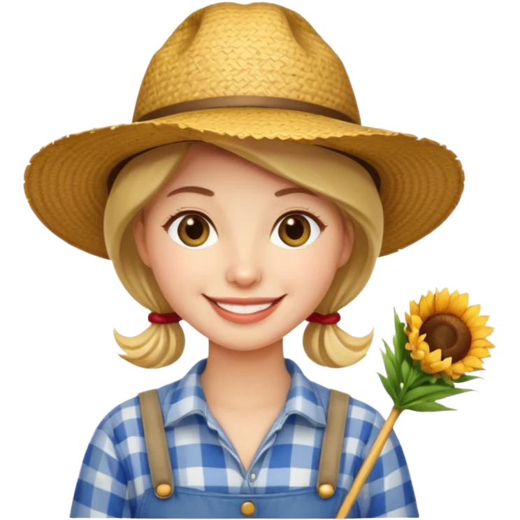 farmer woman with straw hat emoji