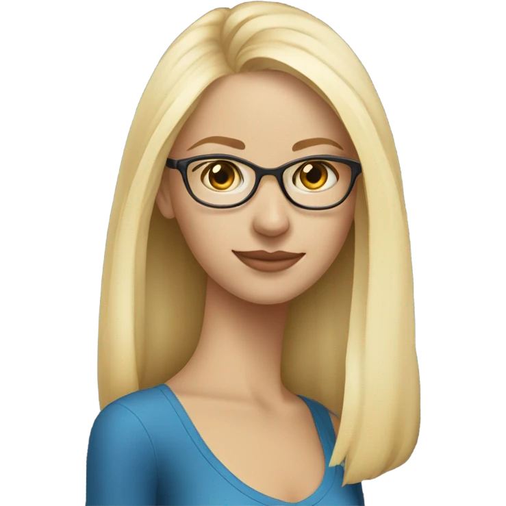 Real pretty blonde woman, blue eyes, wearing glasses - SIDE PROFILE  emoji
