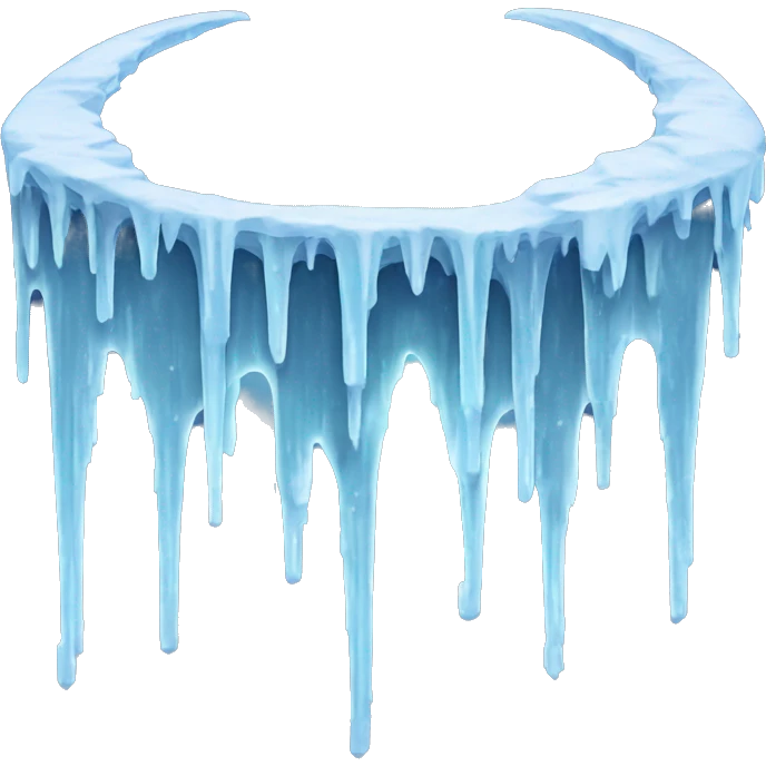 Frozen moon with icicles  emoji