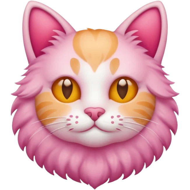 cat emoji composed only of hearts and circles emoji