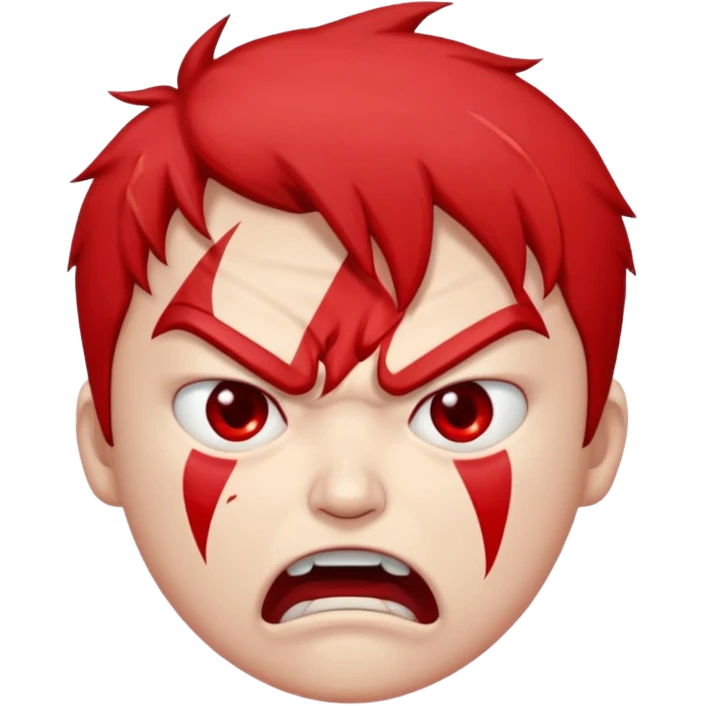 beom taeha An angry expression, with a red, distressed face and a jagged red line above its head. emoji