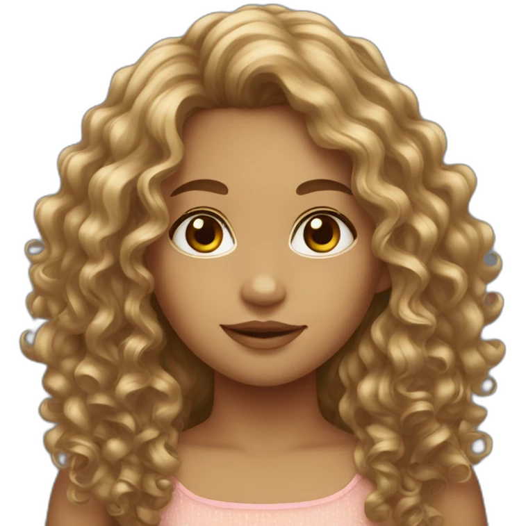 girl long curly hair dress emoji