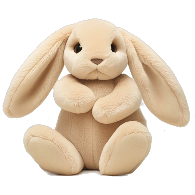 Cute soft beige bunny cuddle from jellycat emoji