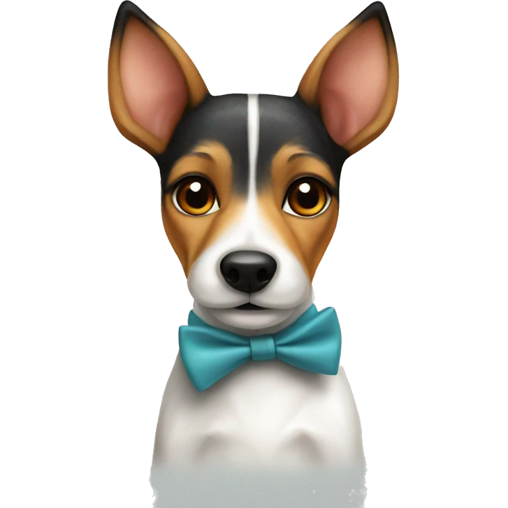 Mini fox terrier with bow tie emoji