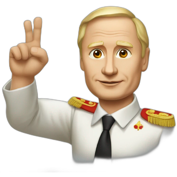 Vladimir Poutine raising his hand emoji