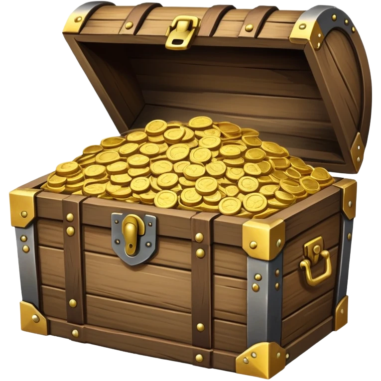 treasure chest with gold coins emoji