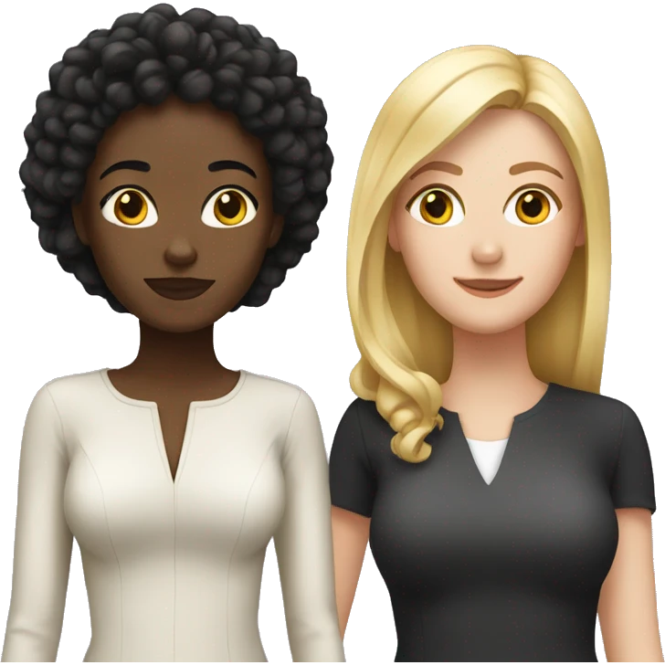 A black woman and a white woman is best friends emoji