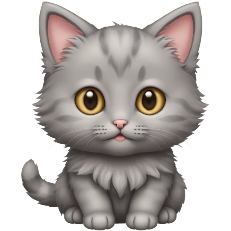 Adorable gray baby kitten emoji