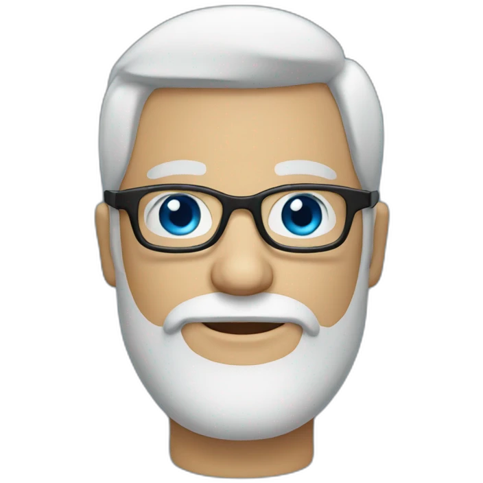 man with beard and glasses and blue eyes emoji