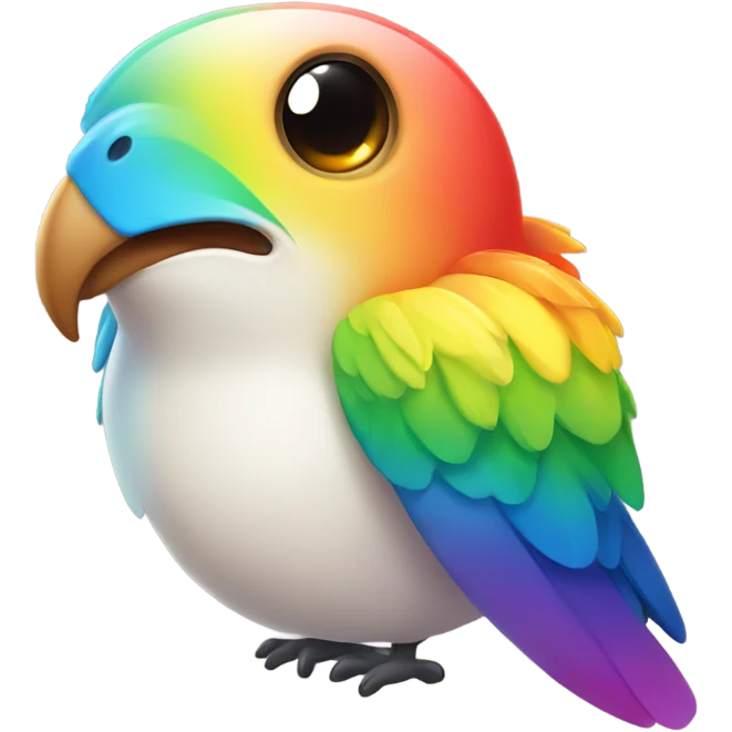 happy colorful rainbow bird emoji