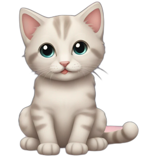 cute kitten at a party emoji