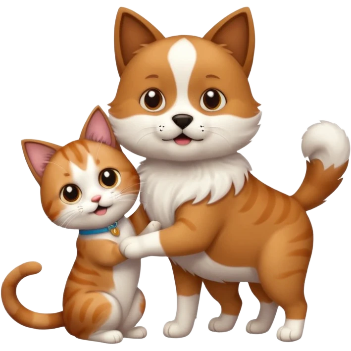 een hond met een kat emoji