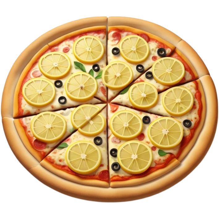 pizza with lemon slices on top emoji