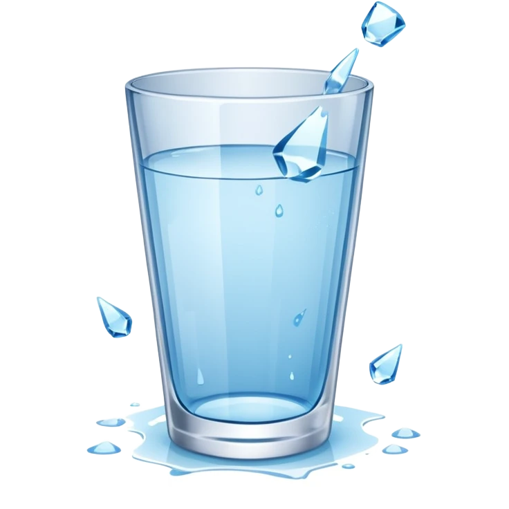 broken water glass emoji