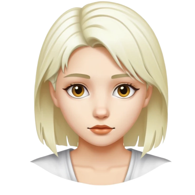 girl with half bleach wolfcut hair emoji