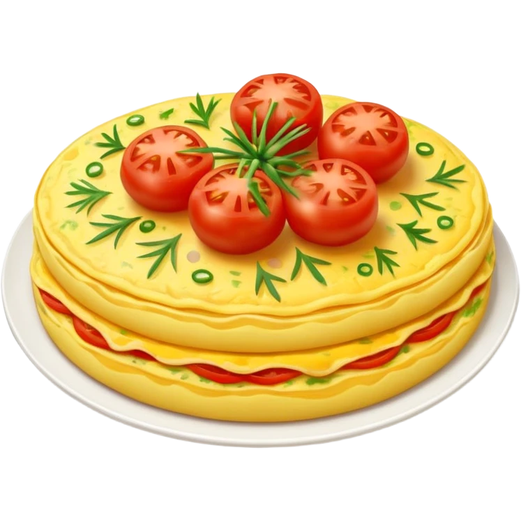 Omelet with tomato and chives  emoji