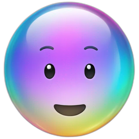 Smiling soap bubble emoji