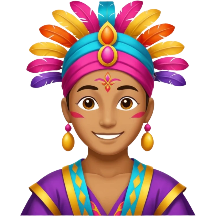 Uma pessoa zen  de carnaval fantasiado emoji