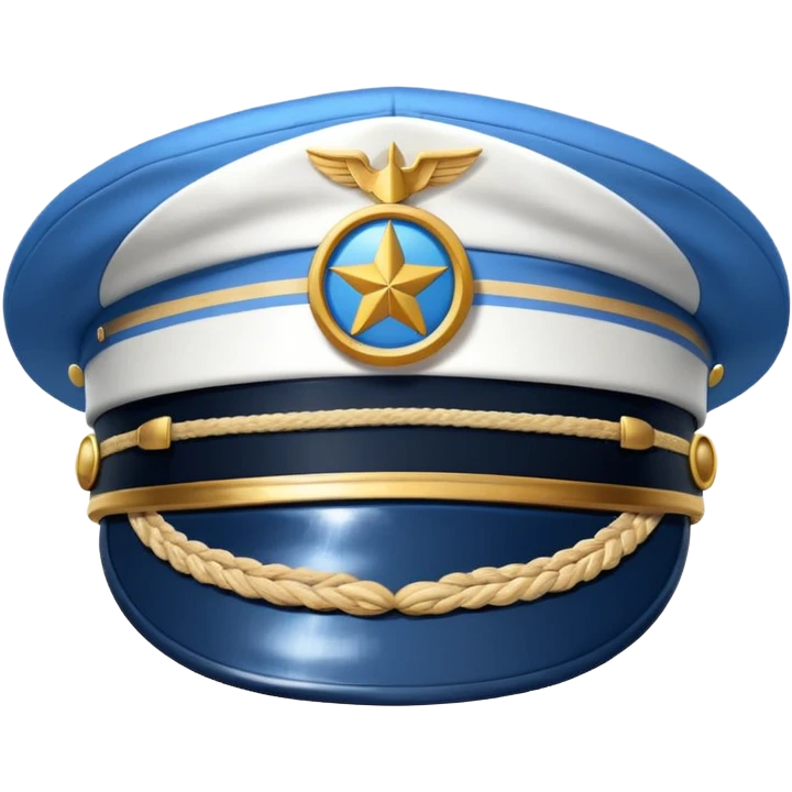 white captain hat with blue circle closeup alone emoji