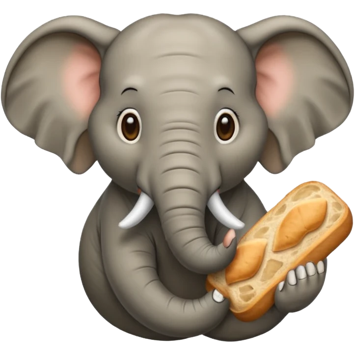 Elephant eating bread emoji