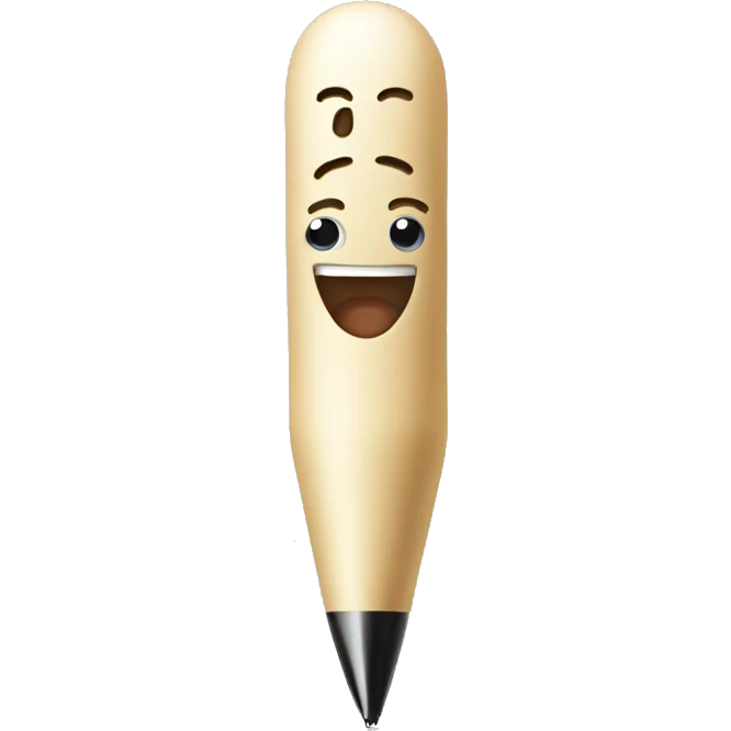 Calligraphic pen with happy face emoji