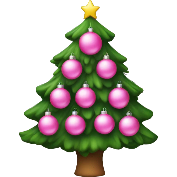 christmas tree with pink ornaments  emoji